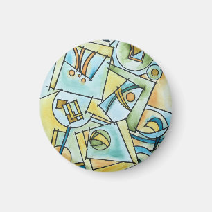 Alle Formen und Größen - Moderne geometrische Kuns Magnet