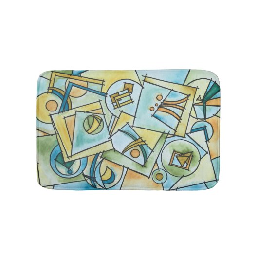 Alle Formen und Größen moderner Bauhaus Geometrc Badematte (Vorderseite)