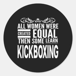 Alle Frauen lernen Kickboxen Martial Arts Mädchen Runder Aufkleber