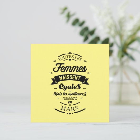 Alle Frauen werden gleich geboren Karte (Stehend Vorderseite)