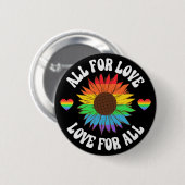 Alle für die Liebe Liebe für alle | Gay Pride Mona Button (Vorne & Hinten)