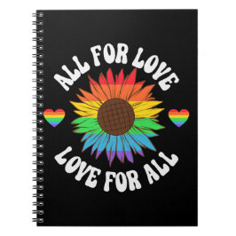 Alle für die Liebe Liebe für alle | Gay Pride Mona Notizblock