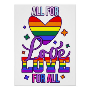 Alle für Liebe Liebe für alle - LGBTQ+-Stolz Poster
