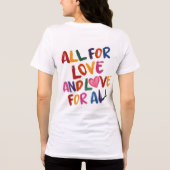 Alle für Liebe Zitat, Rainbow Typografie, Positive Tri-Blend Shirt (Rückseite)