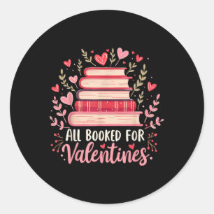 Alle für Valentines gebuchte Buchliebhaber Kinder Runder Aufkleber