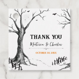 Alle Galgen zu Halloween Tree Square Gefälligkeits Geschenkanhänger