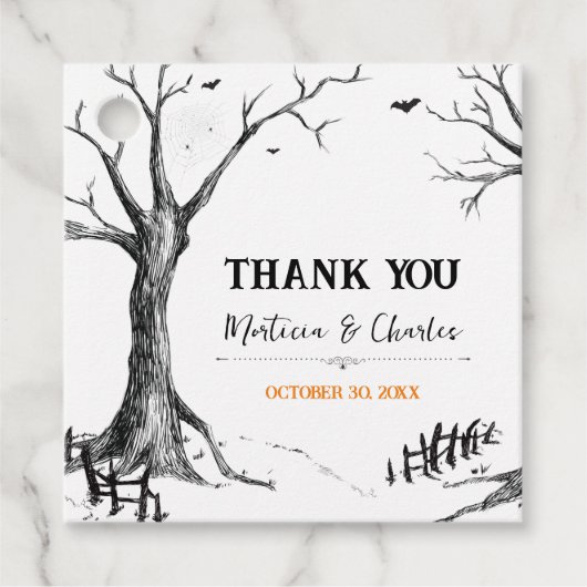 Alle Galgen zu Halloween Tree Square Gefälligkeits Geschenkanhänger (Vorderseite)