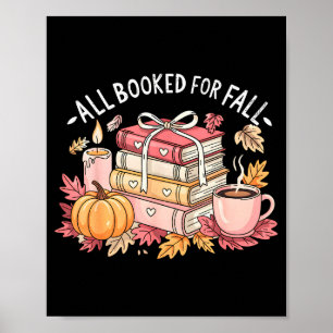Alle Gebucht Für Herbst Bücher Kaffee Herbst Blätt Poster