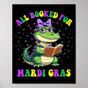 Alle gebucht für Mardi Gras Crocodile Lesebuch T Poster