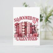 Alle gebucht für Valentine Bookish Book Lover Dankeskarte (Stehend Vorderseite)