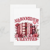 Alle gebucht für Valentine Bookish Book Lover Dankeskarte (Vorne/Hinten)