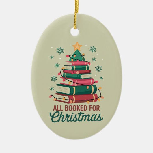 Alle gebucht für Weihnachten Bibliothekar Lover Tr Keramik Ornament (Vorne)