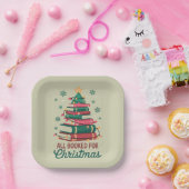 Alle gebucht für Weihnachten Bibliothekar Lover Tr Pappteller (Party)