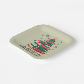 Alle gebucht für Weihnachten Bibliothekar Lover Tr Pappteller (Gewinkelt)