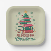 Alle gebucht für Weihnachten Bibliothekar Lover Tr Pappteller (Vorderseite)