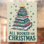 Alle gebucht für Weihnachten Geschenk für Libraria Fensteraufkleber (Blatt 2)
