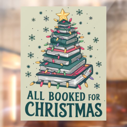 Alle gebucht für Weihnachten Geschenk für Libraria Fensteraufkleber (Blatt 2)