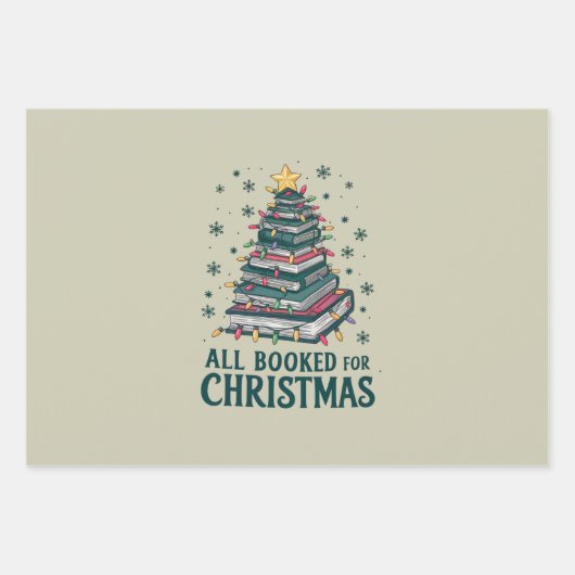 Alle gebucht für Weihnachten Geschenk für Libraria Geschenkpapier Set (Vorderseite)