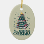 Alle gebucht für Weihnachten Geschenk für Libraria Keramik Ornament (Vorne)