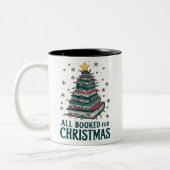 Alle gebucht für Weihnachten Geschenk für Libraria Zweifarbige Tasse (Links)