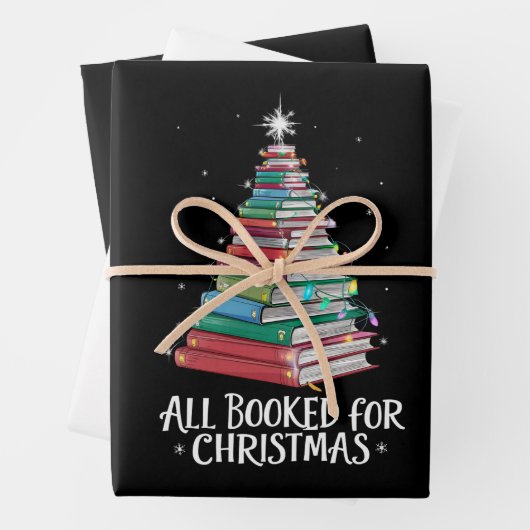 Alle gebucht für Weihnachten Librarian Xma Buchlie Geschenkpapier Set (Beispiel)