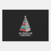 Alle gebucht für Weihnachten Librarian Xma Buchlie Geschenkpapier Set (Vorderseite)