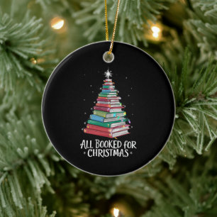 Alle gebucht für Weihnachten Librarian Xma Buchlie Keramik Ornament
