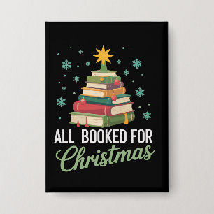 Alle gebucht für Weihnachtsbaum-Bücher Lehrer Xmas Button
