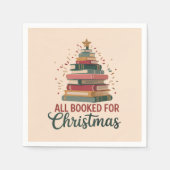 Alle gebucht für Weihnachtsbuch Tree Xmas Lehrer Serviette (Vorderseite)
