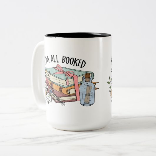 Alle gebuchten Blume Lesebänder in Flaschen Zweifarbige Tasse (Vorderseite Links)