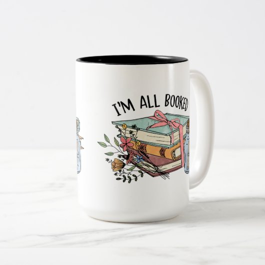 Alle gebuchten Blume Lesebänder in Flaschen Zweifarbige Tasse (VorderseiteRechts)