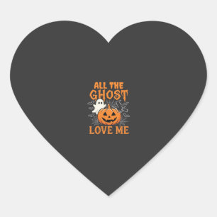 Alle Geister lieben mich Halloween-Design_1 Herz-Aufkleber