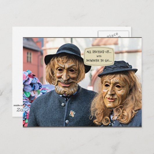Alle gekleidet...mit nichts zu gehen - Spaß Postkarte (Vorne/Hinten)