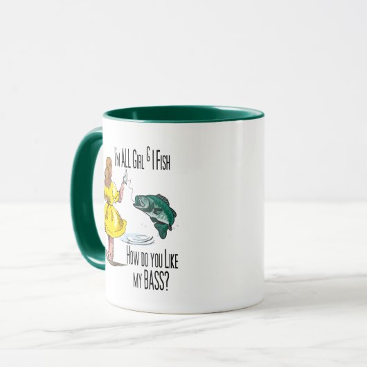 Alle Girl Fishing-Shirts Tasse (Vorderseite Links)