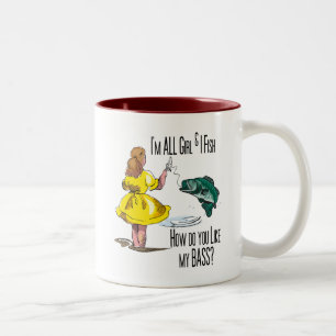Alle Girl Fishing-Shirts Zweifarbige Tasse