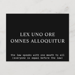 Alle gleich vor dem lateinischen Gesetz Zitat Postkarte