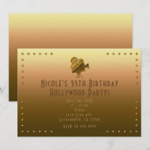 Alle Gold Cinema & Stars Hollywood Party Einladung
