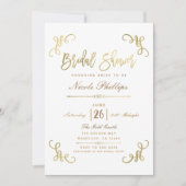 Alle Gold Imitate Fohlen Brautparty Script Typ Einladung (Vorderseite)