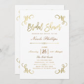 Alle Gold Imitate Fohlen Brautparty Script Typ Einladung (Vorne/Hinten)