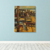 Alle großen Bilder beginnen mit einem Pinselstrich Leinwanddruck (Insitu (Holzboden))