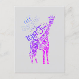 "Alle guten Dinge sind frei & frei" Giraffe Postka Postkarte
