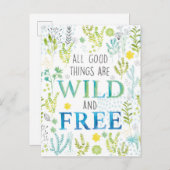 Alle guten Dinge sind frei und frei Postkarte (Vorne/Hinten)