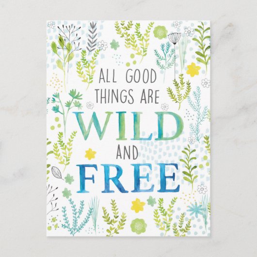 Alle guten Dinge sind frei und frei Postkarte (Vorderseite)