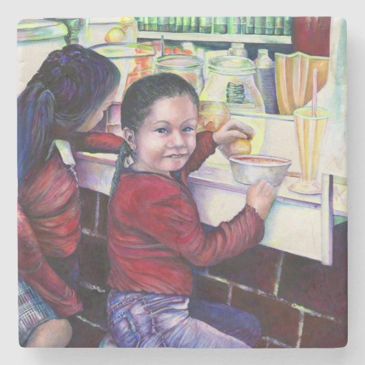 Alle guten kleinen Mädchen bekommen Eiscreme, Mexi Steinuntersetzer (Vorderseite)