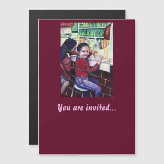 Alle guten Mädchen erhalten Eiscreme Magneteinladung (Vorne/Hinten)