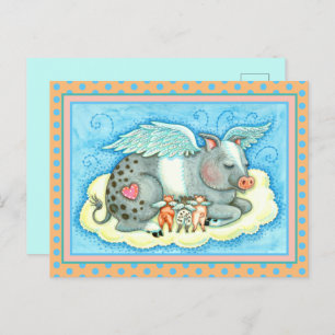ALLE GUTEN PIGLETTEN GEHEN NACH HÜBEN, NIEDLICHE S POSTKARTE