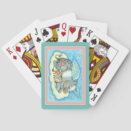 ALLE GUTEN PIGLETTEN GEHEN NACH HÜBEN, NIEDLICHE S SPIELKARTEN (Rückseite)