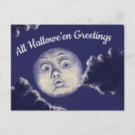 Alle Hallowe’en Greetings Vintag Moon Postcard Postkarte