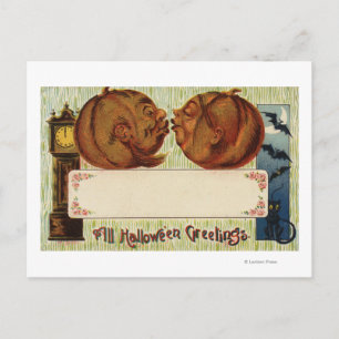 Alle Halloween GreetingsPumpkins Kissing Postkarte