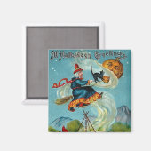 Alle Halloween-Grüße Fliegenden Hexe Magnet (Vorderseite/Rückseite)